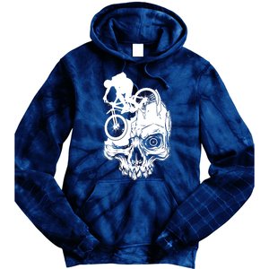 Cool Skull Mountain Biker Illustration Tie Dye Hoodie