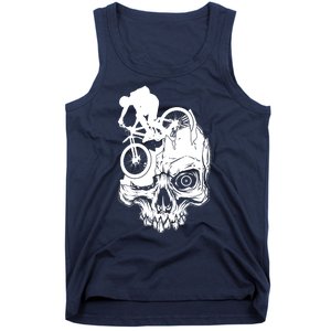 Cool Skull Mountain Biker Illustration Tank Top