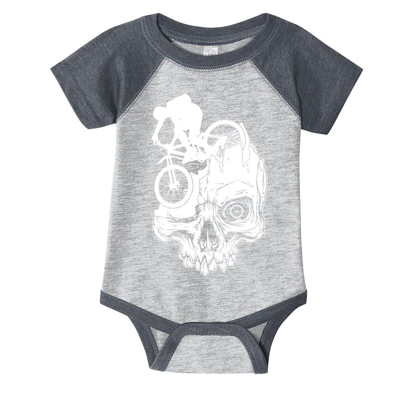 Cool Skull Mountain Biker Illustration Infant Baby Jersey Bodysuit