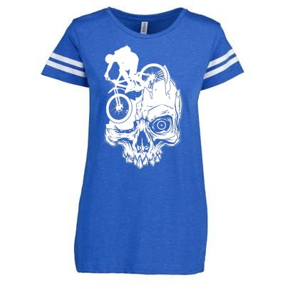 Cool Skull Mountain Biker Illustration Enza Ladies Jersey Football T-Shirt