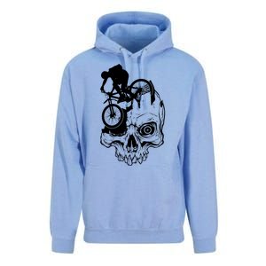 Cool Skull Mountain Biker Illustration Unisex Surf Hoodie