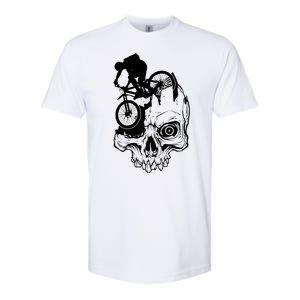 Cool Skull Mountain Biker Illustration Softstyle CVC T-Shirt