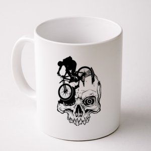 Cool Skull Mountain Biker Illustration Coffee Mug