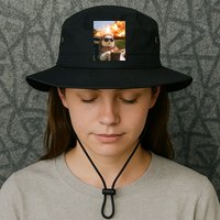 Cat Scarf Meme Drinking Coffee Selfie Chill Explosive Comet  Bucket Hat