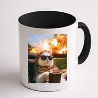 Cat Scarf Meme Drinking Coffee Selfie Chill Explosive Comet  Mug