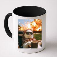 Cat Scarf Meme Drinking Coffee Selfie Chill Explosive Comet  Mug