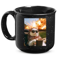 Cat Scarf Meme Drinking Coffee Selfie Chill Explosive Comet  15oz Campfire Ceramic Mug