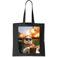 Cat Scarf Meme Drinking Coffee Selfie Chill Explosive Comet  Bag