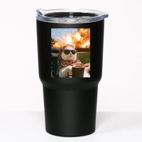 Cat Scarf Meme Drinking Coffee Selfie Chill Explosive Comet  Tumbler