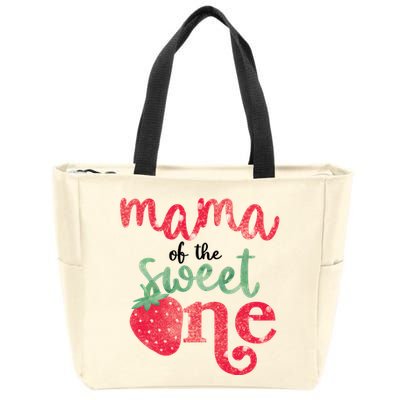Cute Strawberry Mama Of The Sweet One Zip Tote Bag
