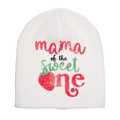 Cute Strawberry Mama Of The Sweet One Short Acrylic Beanie