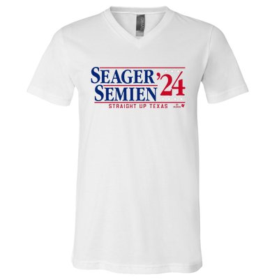 Corey Seager & Marcus Semien 24 Texas Baseball V-Neck T-Shirt