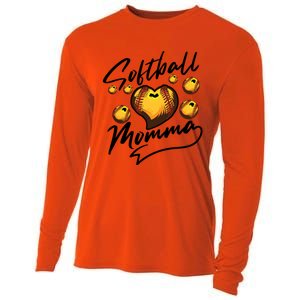 Cool Softball Momma Gift For Mom Proud Ball Sports Gift Cooling Performance Long Sleeve Crew