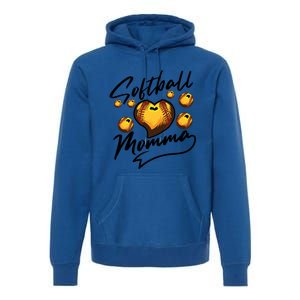 Cool Softball Momma Gift For Mom Proud Ball Sports Gift Premium Hoodie