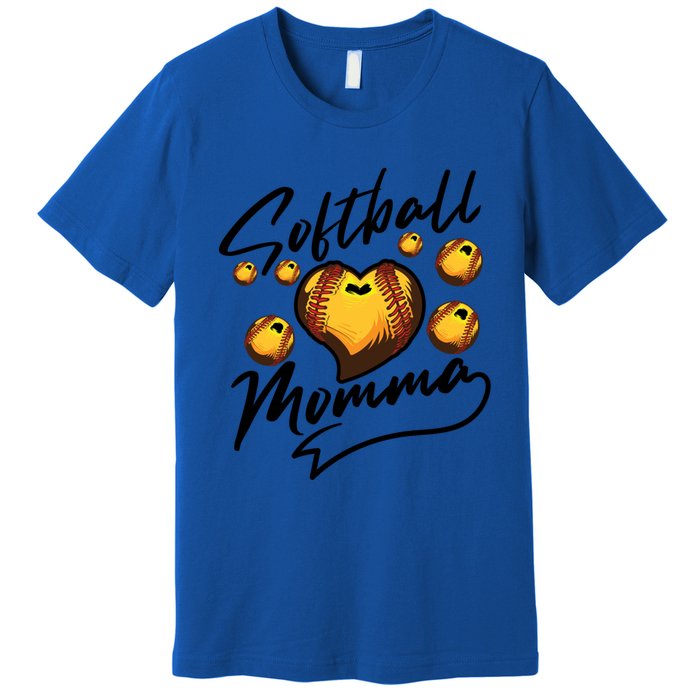 Cool Softball Momma Gift For Mom Proud Ball Sports Gift Premium T-Shirt