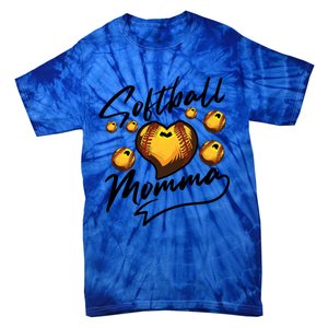 Cool Softball Momma Gift For Mom Proud Ball Sports Gift Tie-Dye T-Shirt