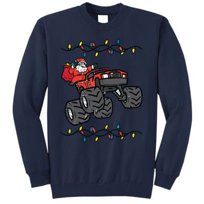 Christmas Santa Monster Truck Xmas Boy Tall Sweatshirt