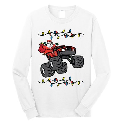 Christmas Santa Monster Truck Xmas Boy Long Sleeve Shirt