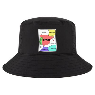 Colorful Simplified Map Of Spain. Surrounding Countries Cool Comfort Performance Bucket Hat