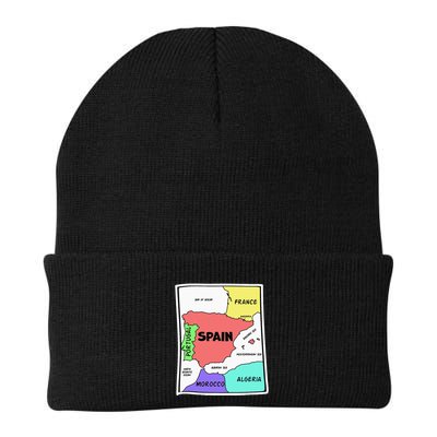 Colorful Simplified Map Of Spain. Surrounding Countries Beanie