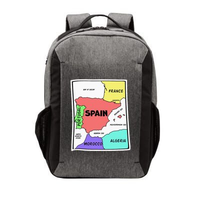 Colorful Simplified Map Of Spain. Surrounding Countries Vector Backpack