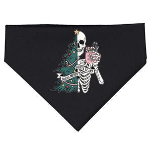 Christmas Sorta Merry Sorta Scary Skeleton Xmas Tree USA-Made Doggie Bandana