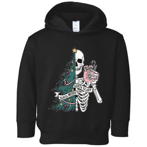 Christmas Sorta Merry Sorta Scary Skeleton Xmas Tree Toddler Hoodie