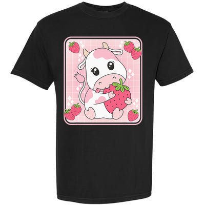 Cute Strawberry Milk Pink Cow Print Kawaii Aesthetic Animal Garment-Dyed Heavyweight T-Shirt