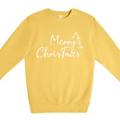 Cute Simple Merry Christmas Tree Family Matching Pajama Xmas Premium Crewneck Sweatshirt