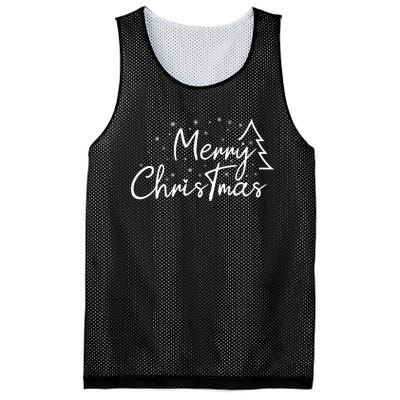 Cute Simple Merry Christmas Tree Family Matching Pajama Xmas Mesh Reversible Basketball Jersey Tank