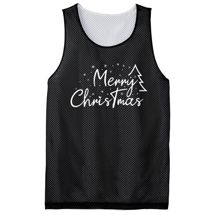 Cute Simple Merry Christmas Tree Family Matching Pajama Xmas Mesh Reversible Basketball Jersey Tank