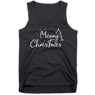 Cute Simple Merry Christmas Tree Family Matching Pajama Xmas Tank Top