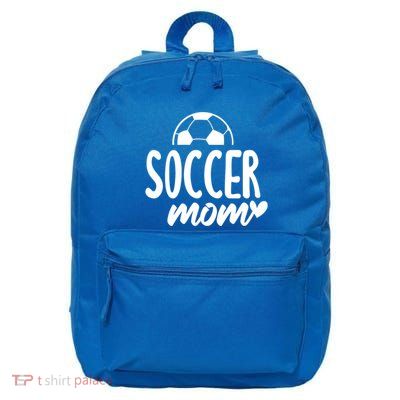 Cute Soccer Mom Heart Script Font Funny Gift 16 in Basic Backpack