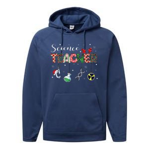 Christmas Science Medical Lab Stem Teacher Chemistry Chemist Performance Fleece Hoodie