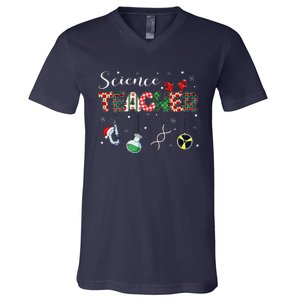 Christmas Science Medical Lab Stem Teacher Chemistry Chemist V-Neck T-Shirt