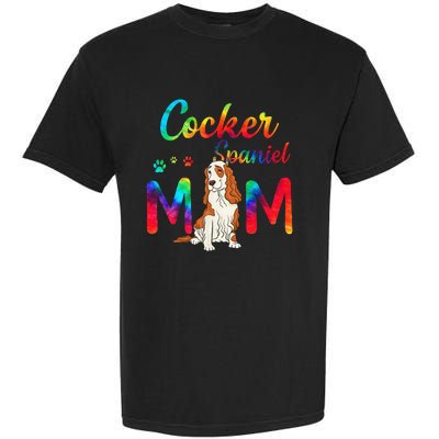 Cocker Spaniel Mom Tie Dye Dog Mom Mothers Day Garment-Dyed Heavyweight T-Shirt