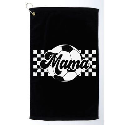 Checkered Soccer Mama Retro Soccer Mom Soccer Season Platinum Collection Golf Towel