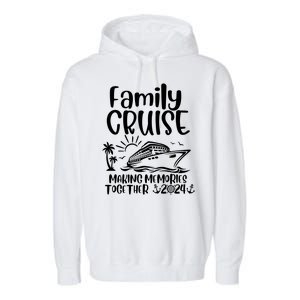 Cruise Squad Making Memories Together 2024 With Sun Tree Ship Anchors Garment-Dyed Fleece Hoodie