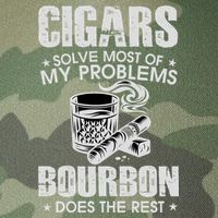 Cigars Solve Most Of My Problems Bourbon Does The Rest Legacy Tie Dye Trucker Hat