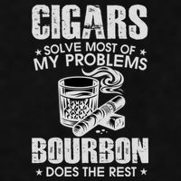 Cigars Solve Most Of My Problems Bourbon Does The Rest Ladies PosiCharge Tri-Blend Wicking Tank