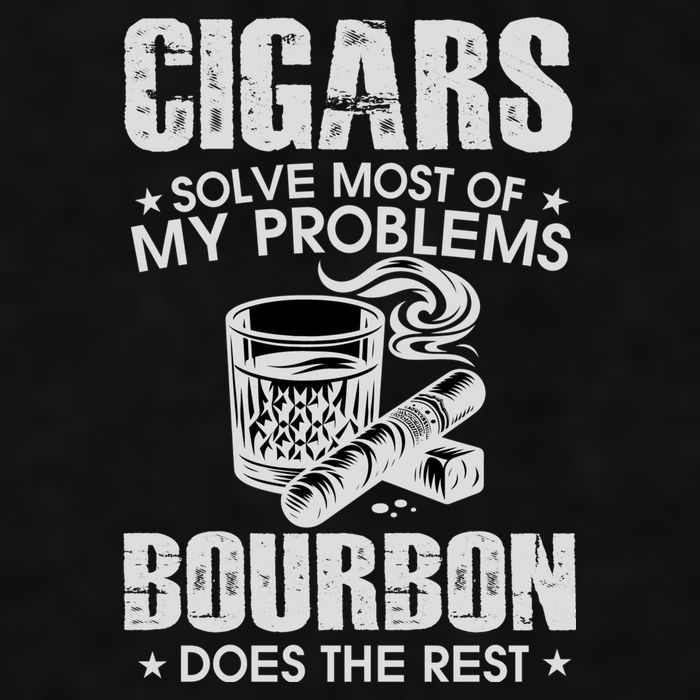 Cigars Solve Most Of My Problems Bourbon Does The Rest Ladies PosiCharge Tri-Blend Wicking Tank