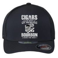 Cigars Solve Most Of My Problems Bourbon Does The Rest Flexfit Unipanel Trucker Cap