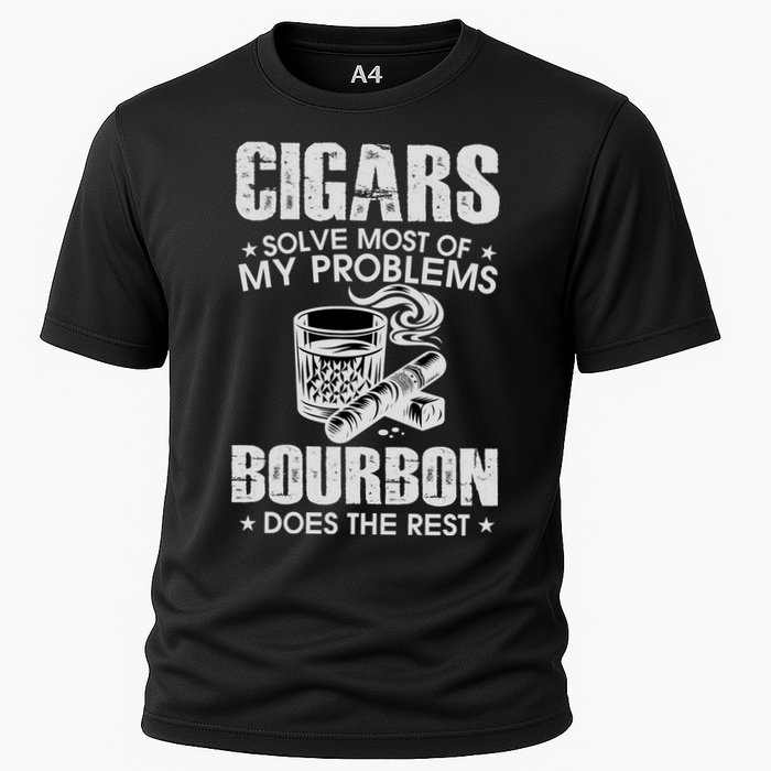 Cigars Solve Most Of My Problems Bourbon Does The Rest Performance Shirt