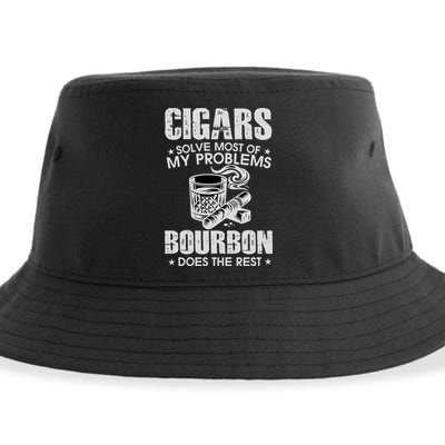 Cigars Solve Most Of My Problems Bourbon Does The Rest Sustainable Bucket Hat