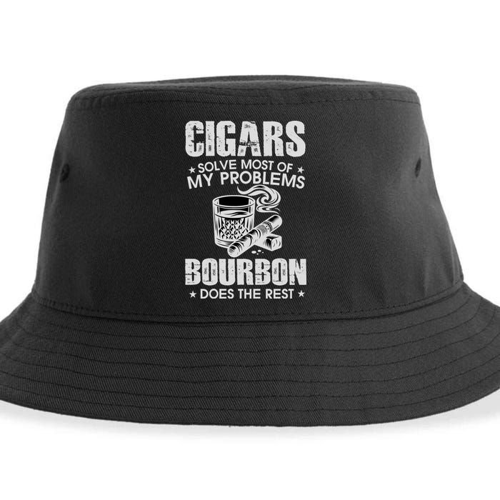 Cigars Solve Most Of My Problems Bourbon Does The Rest Sustainable Bucket Hat