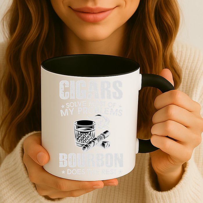 Cigars Solve Most Of My Problems Bourbon Does The Rest Mug