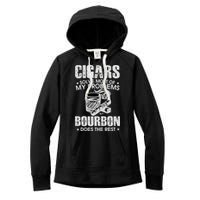 Cigars Solve Most Of My Problems Bourbon Does The Rest Women's Fleece Hoodie