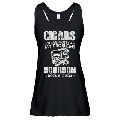 Cigars Solve Most Of My Problems Bourbon Does The Rest Ladies Essential Flowy Tank