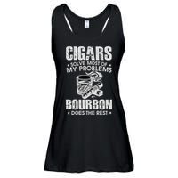 Cigars Solve Most Of My Problems Bourbon Does The Rest Ladies Essential Flowy Tank