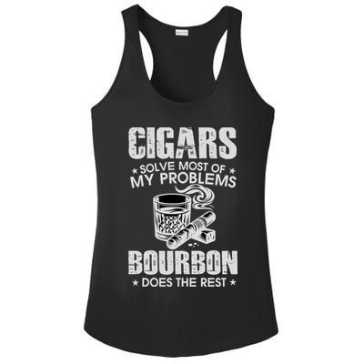 Cigars Solve Most Of My Problems Bourbon Does The Rest Ladies PosiCharge Competitor Racerback Tank